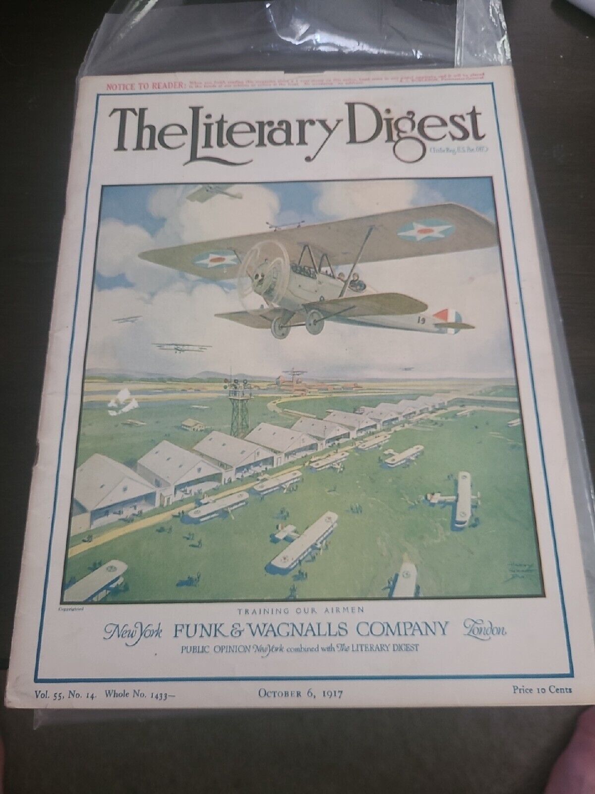 VINTAGE Rare The Literary Digest Magazine 10/6/1917 WW1 Warplanes German Spies 