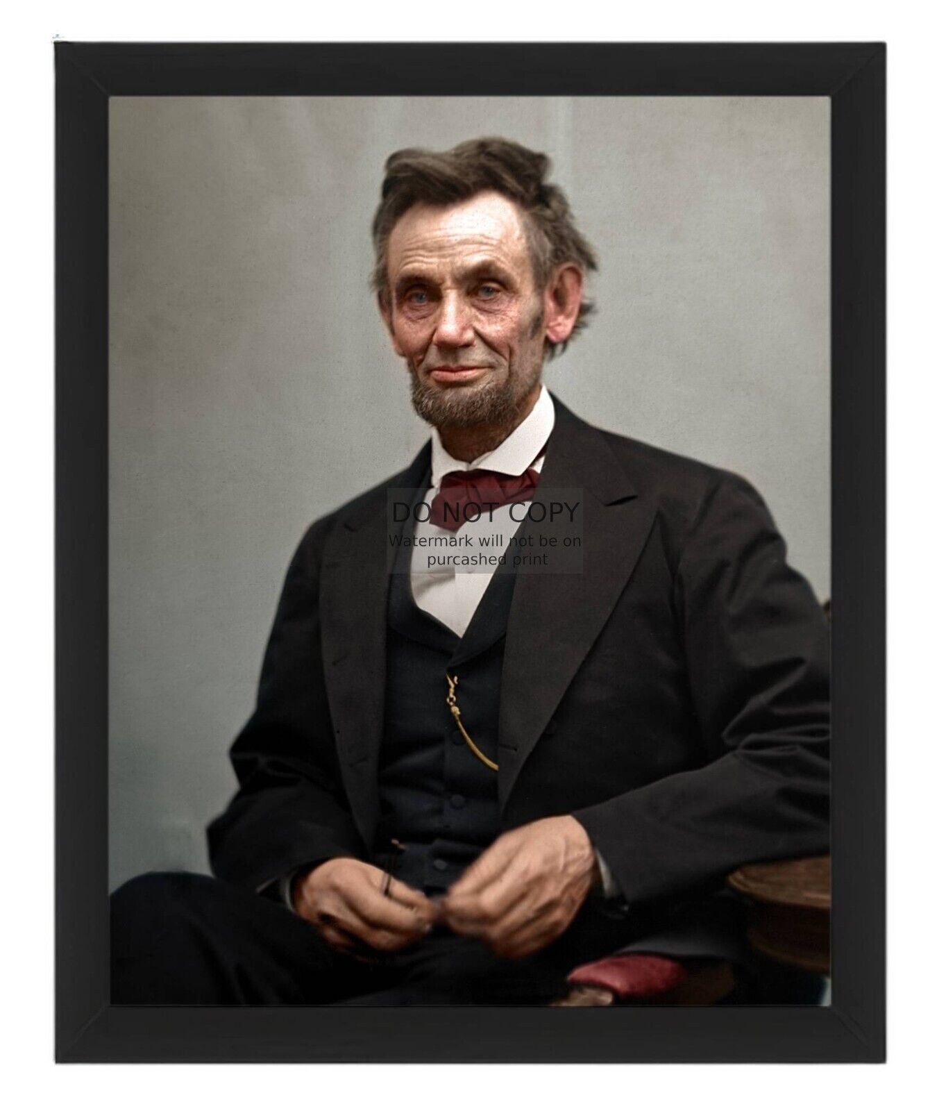 PRESIDENT ABRAHAM LINCOLN COLORIZED ENHANCED PORTRAIT 8X10 FRAMED PHOTOGRAPH