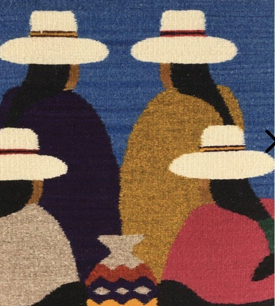 Original Art Framed Woven Wool South American  Folk Art Indigenous Museum core