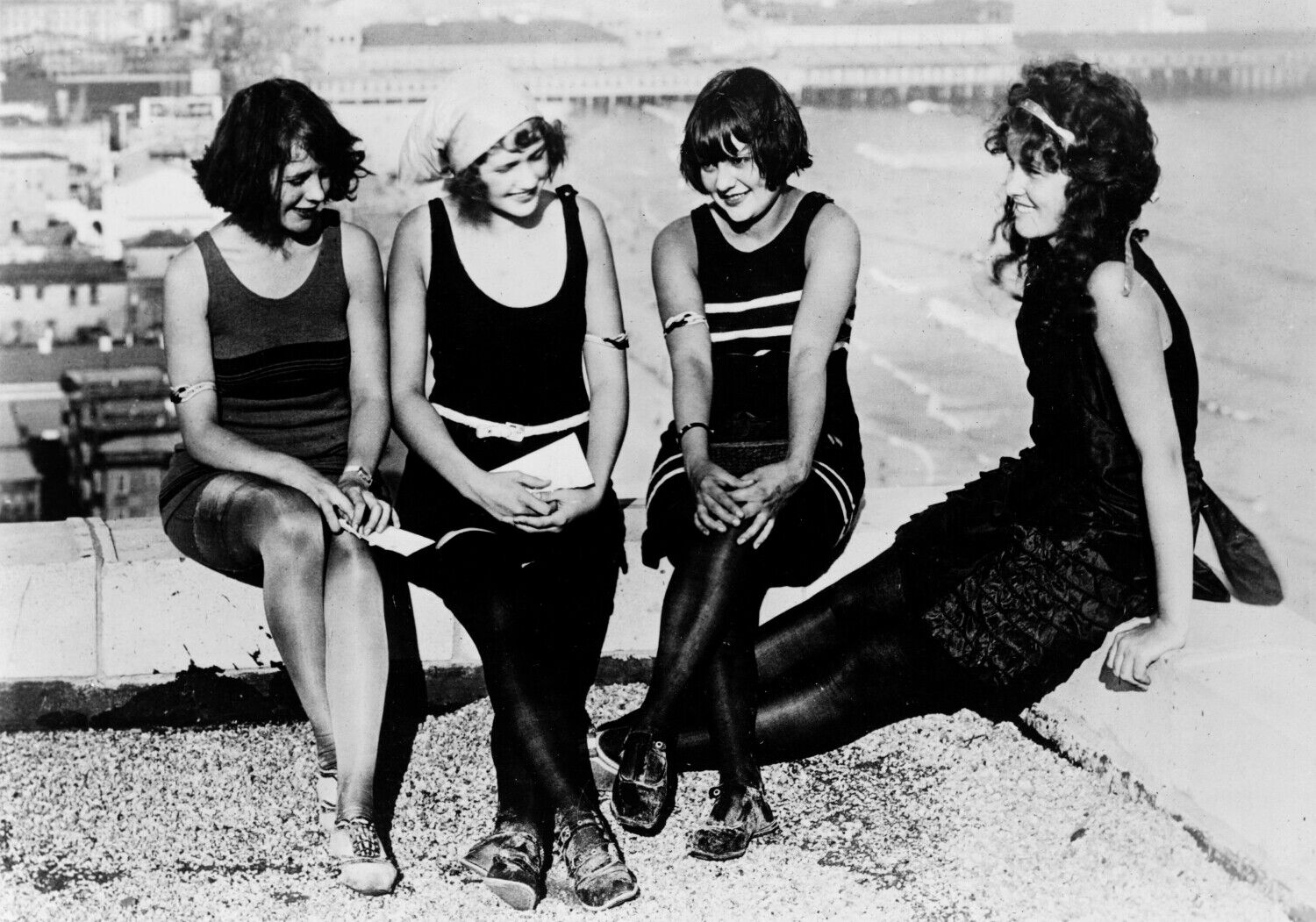 1922 Bathing Beauties in Atlantic City, NJ Vintage Photograph 8.5\