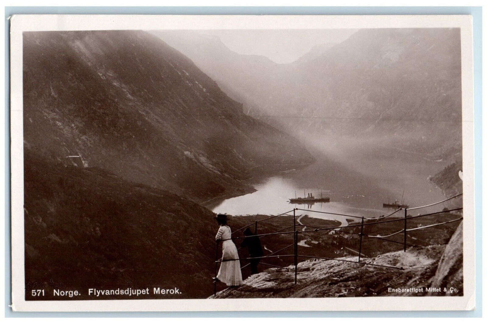 c1940's Fly Water Depth Merok Norway Unposted Vintage RPPC Photo Postcard