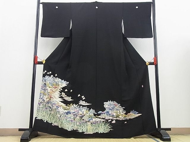 Tomesode Kimono Japan   Yuzen, Artist'S Work, Imperial Flowe