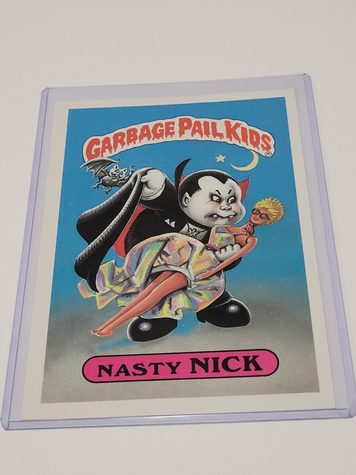 1986 Garbage Pail Kids 5x7 Giant Card Sticker Topps #1 Nasty Nick Top Loader EX+