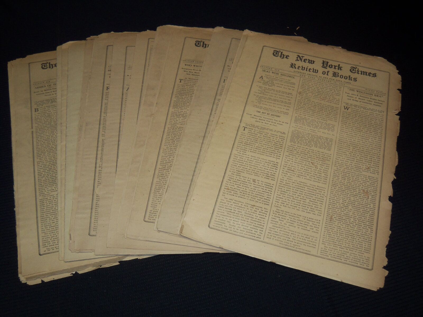 1914 NEW YORK TIMES NEWSPAPER BOOK REVIEW SECTIONS LOT OF 17 ISSUES - O 3221C