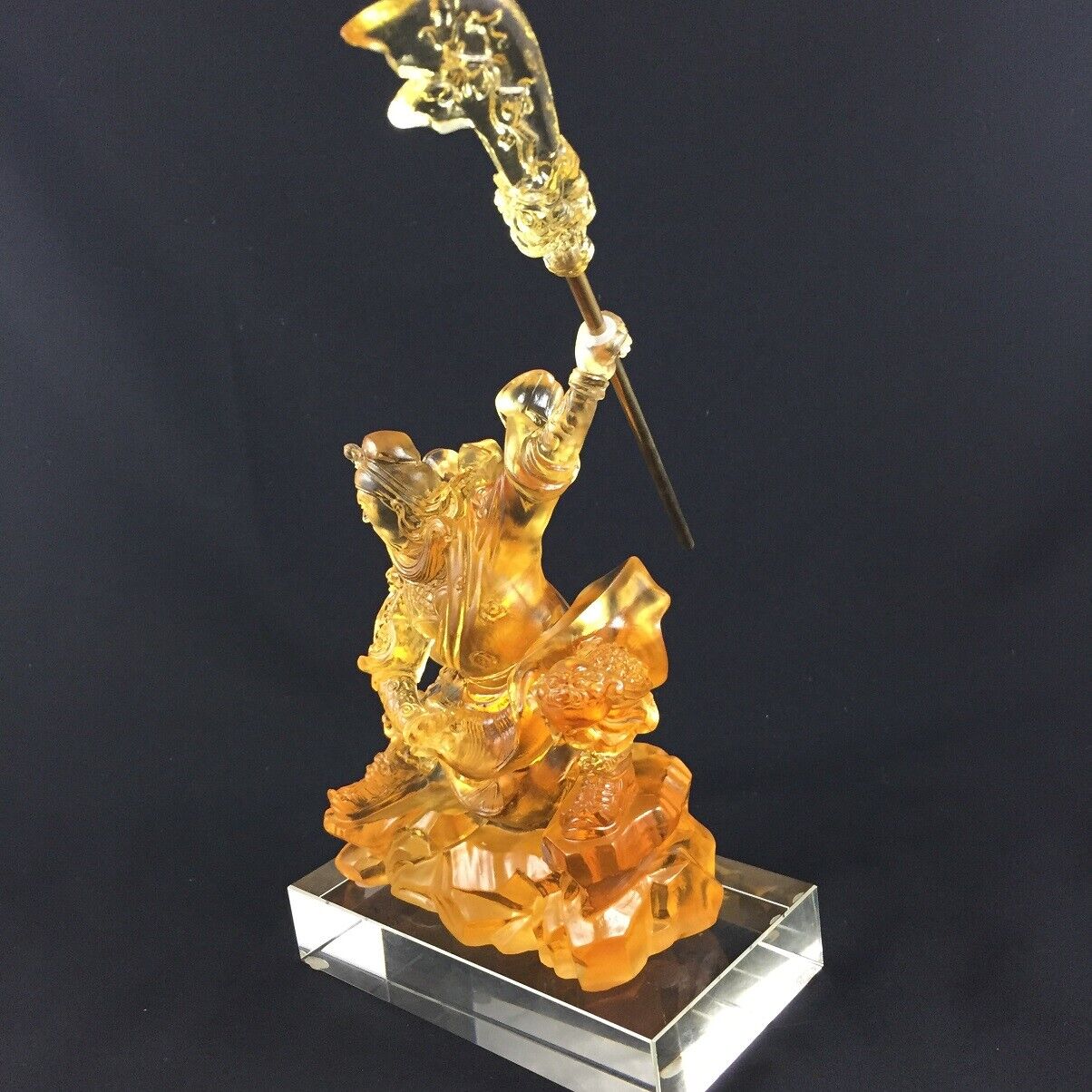 Amore Jewell Kwan Kong statue(Guan Gong-Guan Yu) in Ambeer, Liuli Crystal Glass