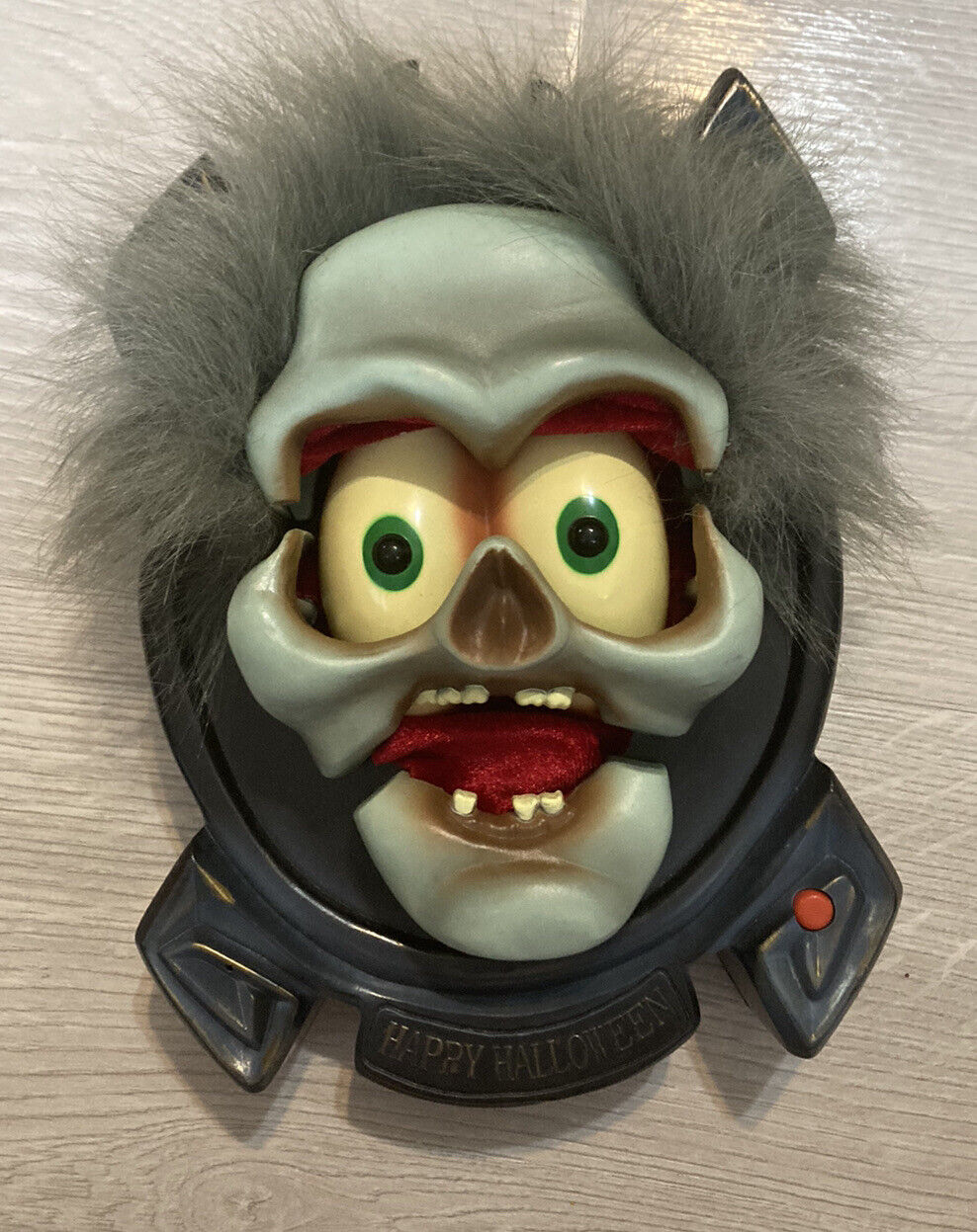 Vintage Rare Gemmy Halloween Happy Mask Face Monster Scary Motion Sensor Works