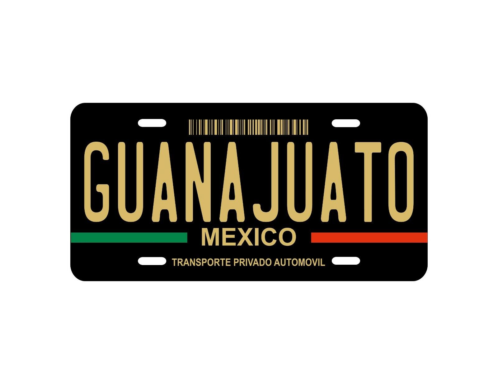 PLACA NEGRA DECORATIVA CARRO GUANAJUATO /Car Plate Personalized GUANAJUATO Black