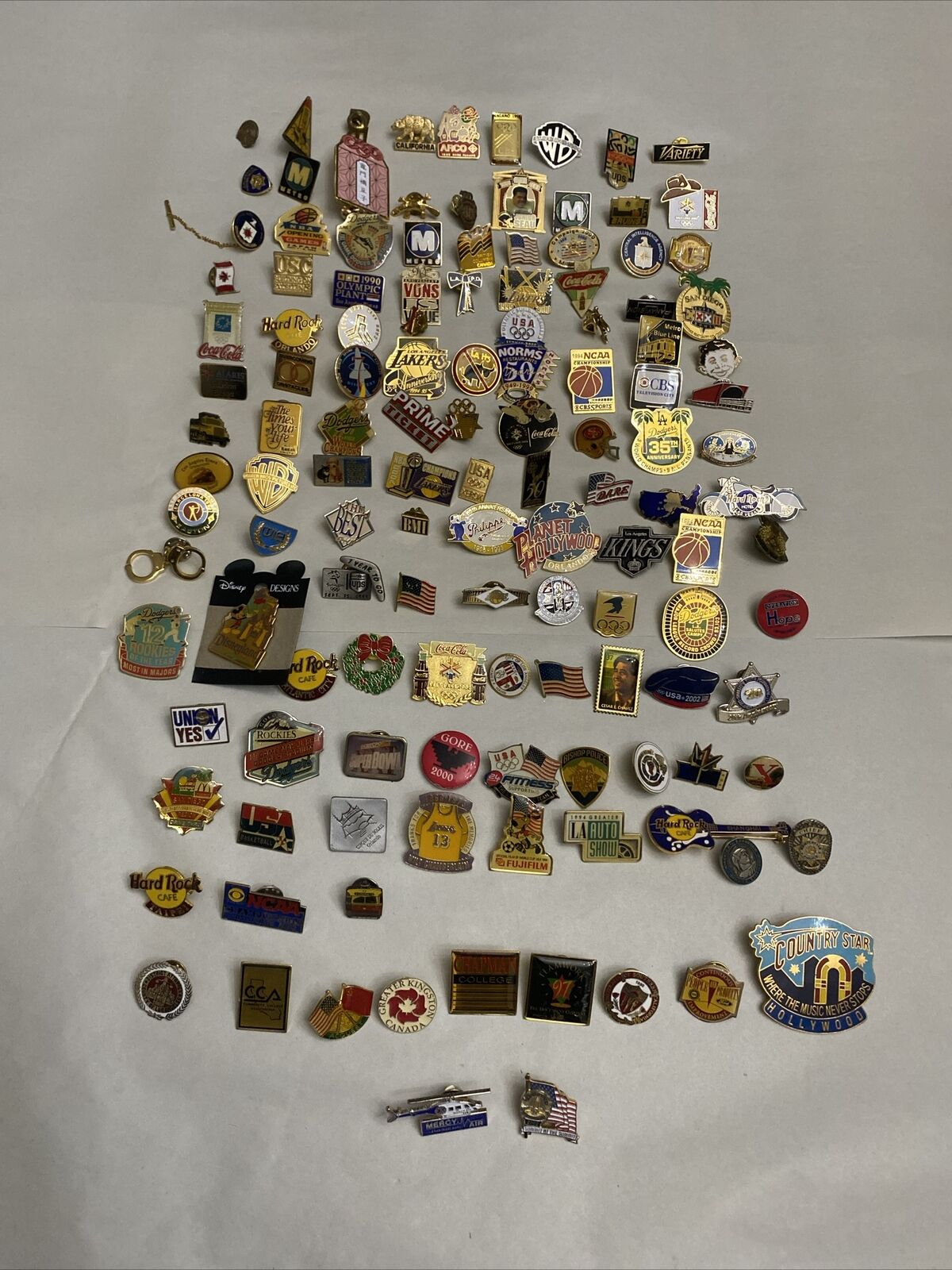125 Piece Lot Of Lapel/Hat Pins Various Themes 
