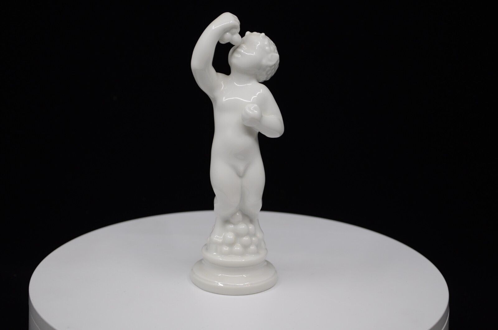 Vintage Royal Copenhagen Dahl Jensen  Porcelain Figurine Faun With Grapes 1035