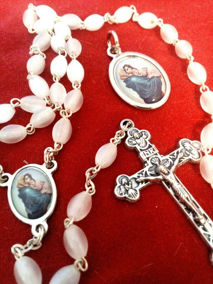 Madonna of the Streets Rosary Beads & FREE Pendant, Made in Italy, Stamped Italy