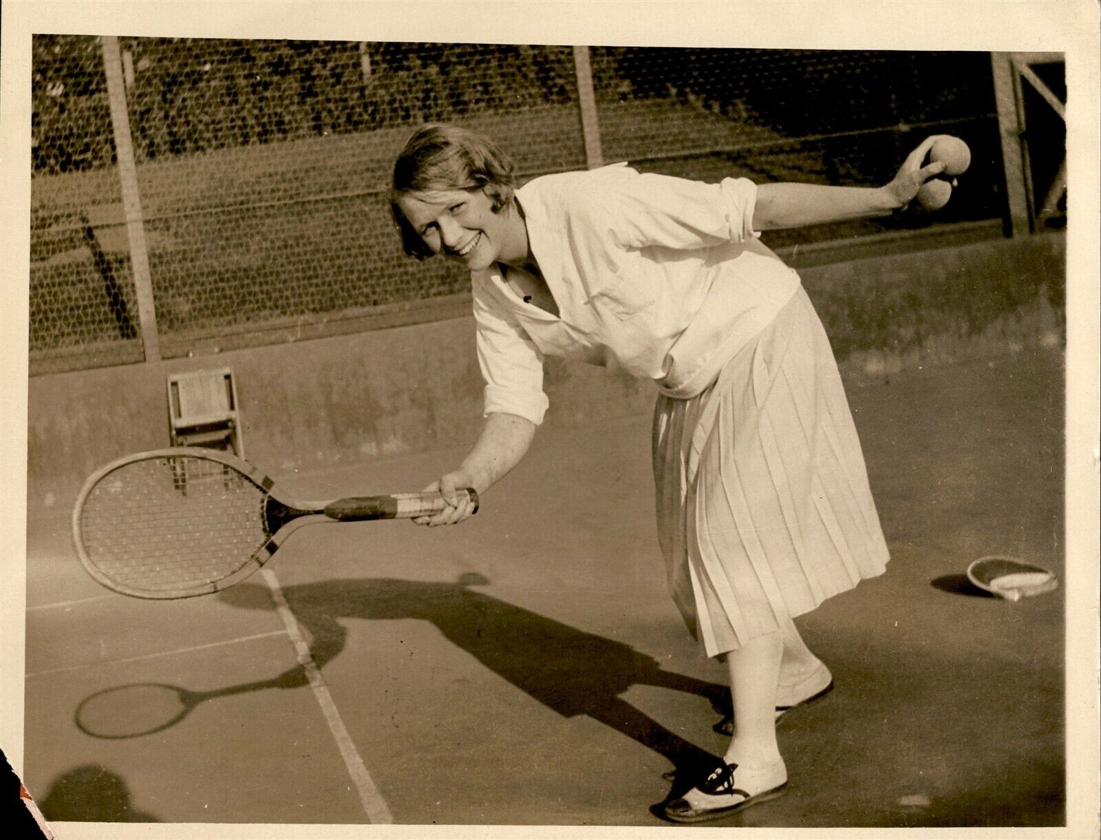 GA105 Original Underwood Photo EDITH CROSS Womens Tennis Helen Wills Partner