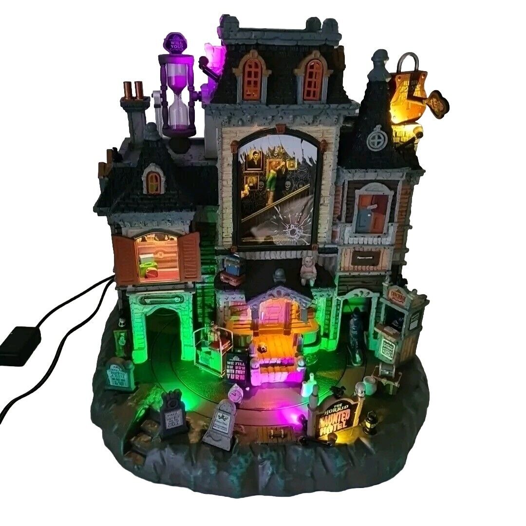 Lemax Spooky Town The Horrid Haunted Hotel 15725 Haunted House Halloween Retired
