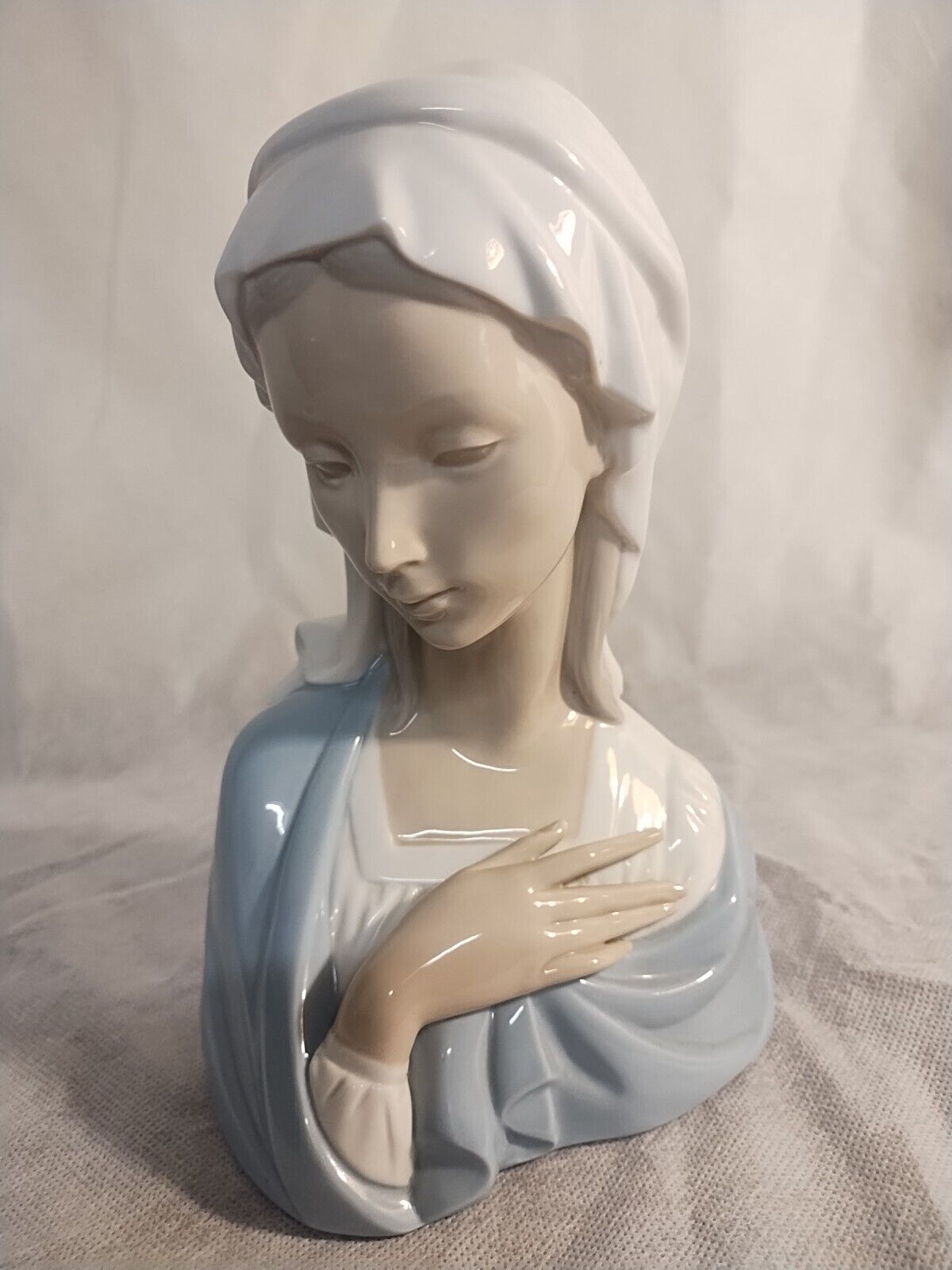 Lladro Madonna Head Gloss Porcelain Statue Figurine Bust 