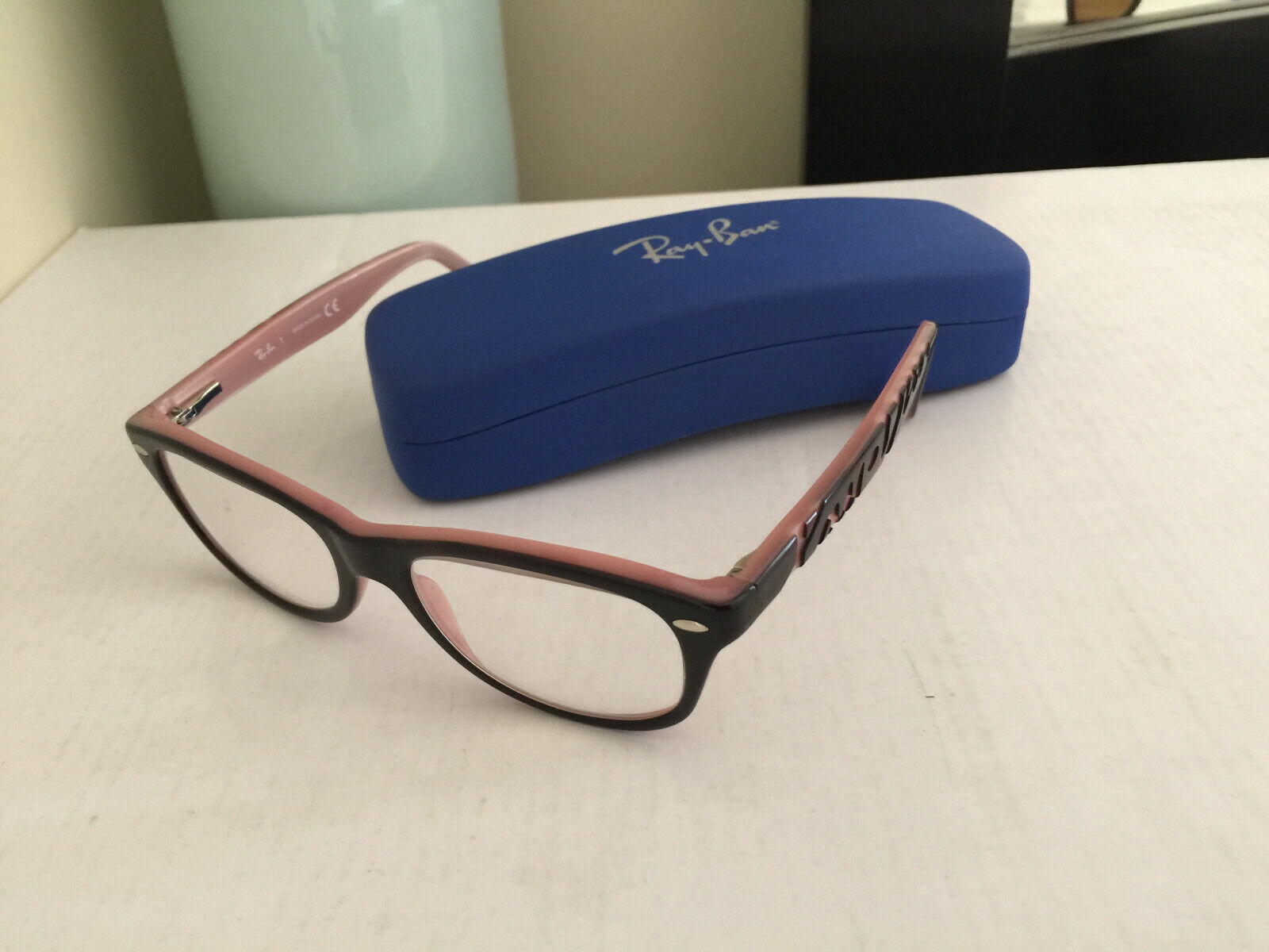 Brand New Ray-Ban RB1544 Eyeglasses w/ case, HAVANA on OPAL pink, 48[ ]16 130 