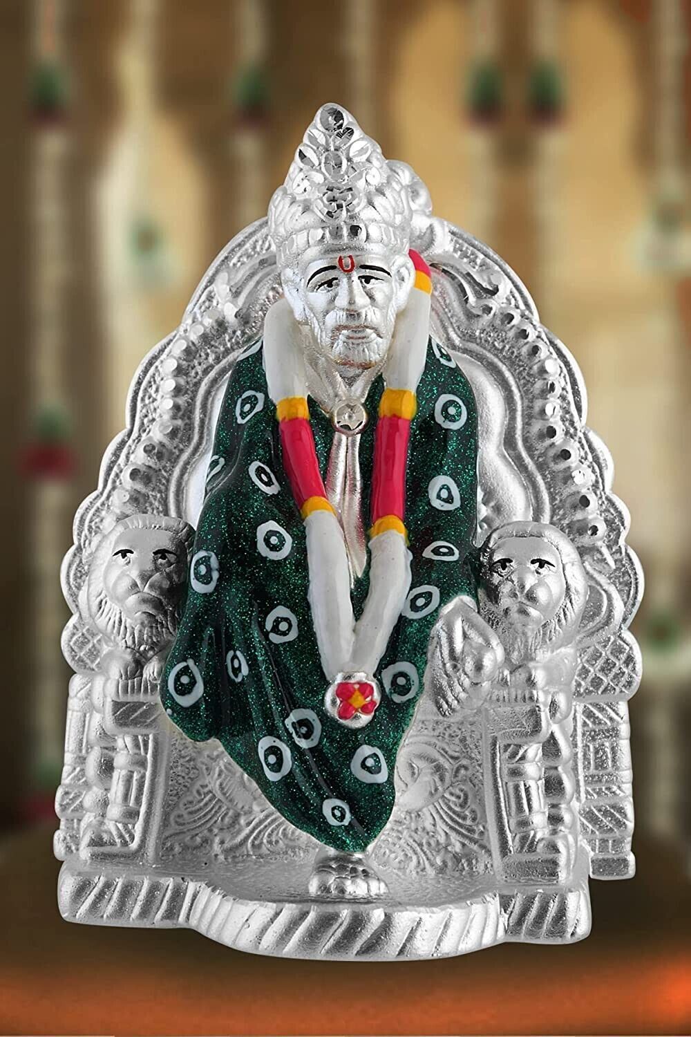 Traditional 990 Pure Silver Sai Baba Idol For Puja & Home Decor 60gm