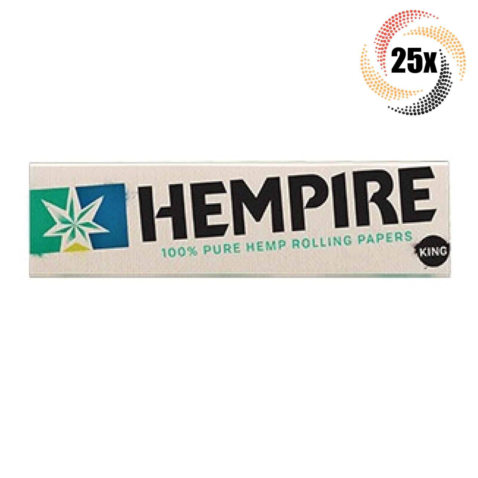 25x Packs Hempire King Size Rolling Papers | 33 Papers Each | + 2 Rolling Tubes