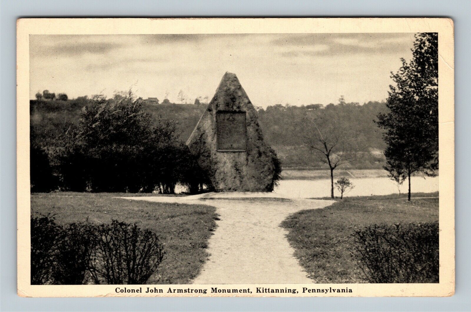 Kittanning PA, Colonel John Armstrong Monument, Pennsylvania Vintage Postcard