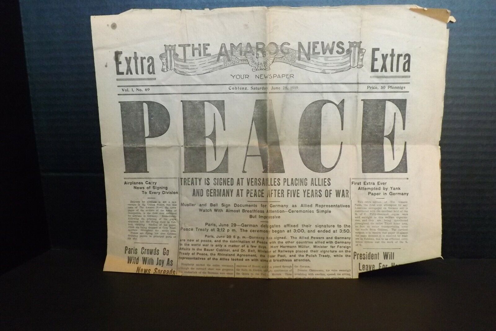 The Amaroc News. First American Paper Published In Germany. World War One 