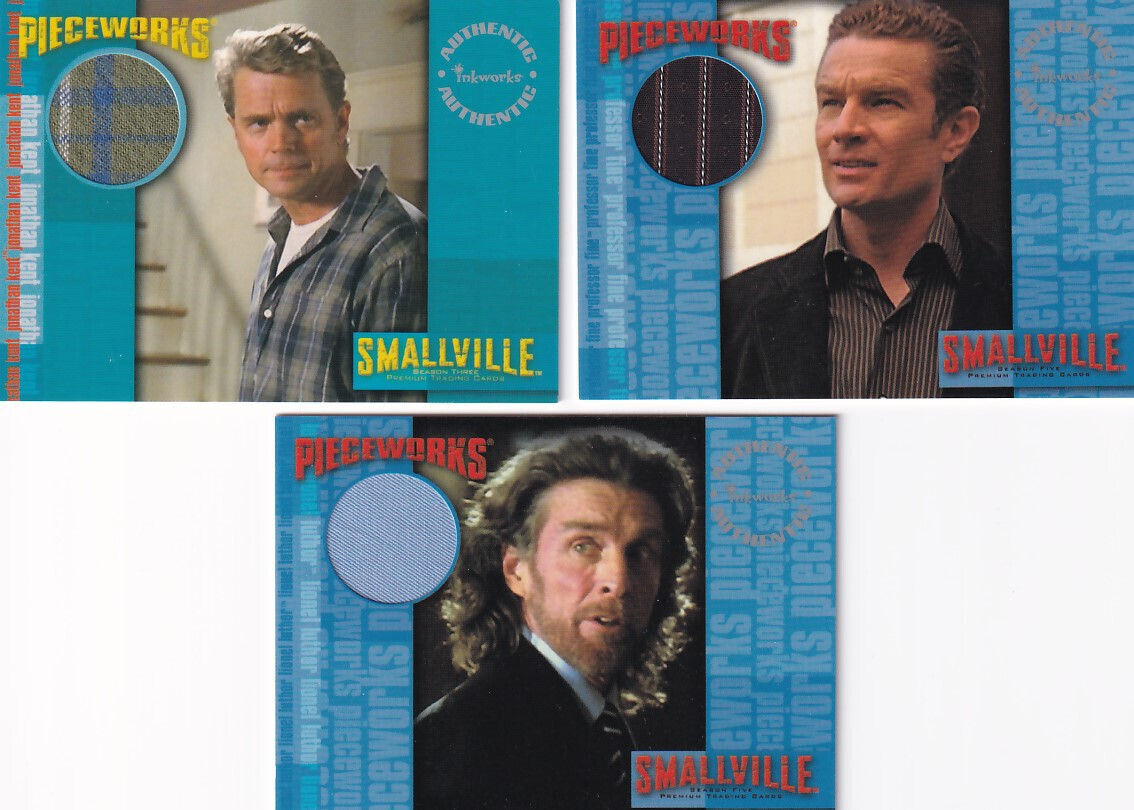 Smallville Lot of 3 Costume cards - PW6, PW8, PW9 + inserts  (Pieceworks)