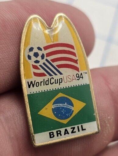 VTG Lapel Pinback Hat Pin Gold Tone World Cup Soccer 1994 Brazil McDonald\'s 