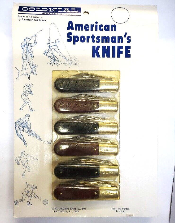Vintage Colonial 2 Blade Barlow American Sportsman Knife, USA, 1977, LOT of 10.