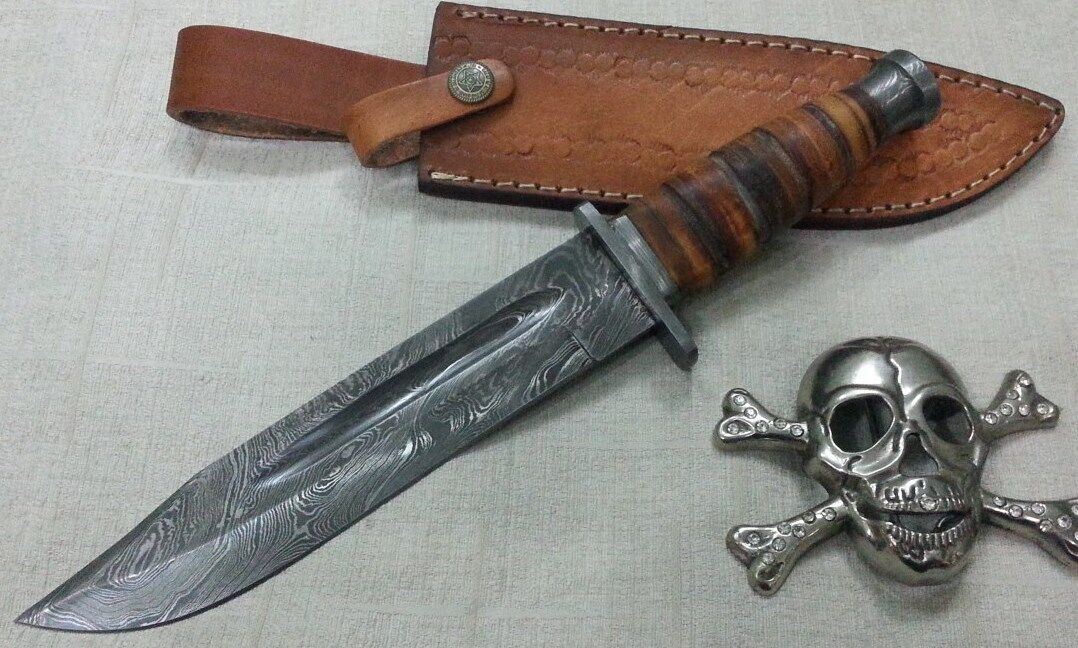 Custom Hand crafted Knife king\'s Damascus KA-BAR knife