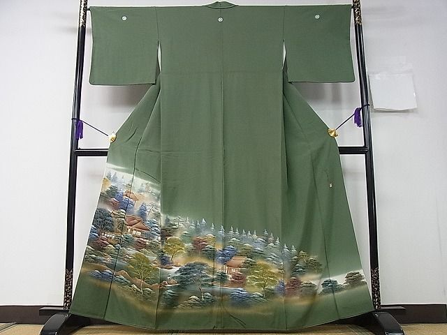 Kimono Colored Tomesode  1 Luxury , Artist'S Hand-Painted Famous Scenic Spot, Go