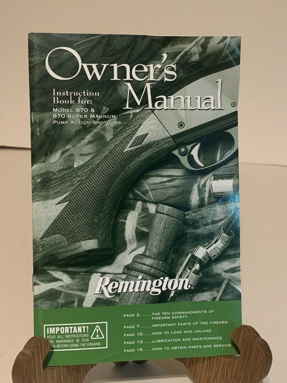 REMINGTON Model 870 Express Pump Action Shotgun Manual 