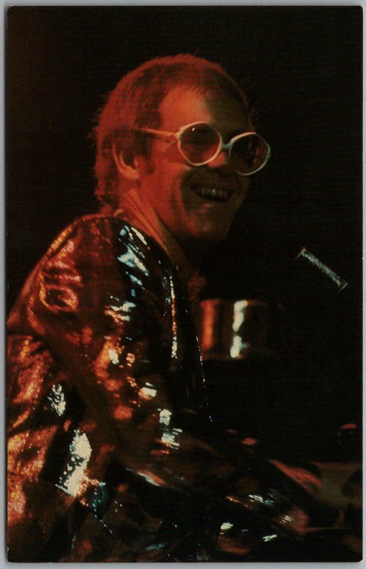 1978 ELTON JOHN Postcard Piano Player Rock Star / James Percy Photo Unused