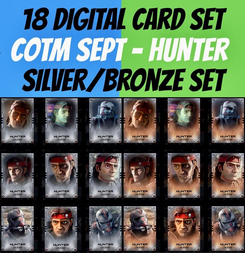 COTM Character of Month Hunter Silver/Bronze 18 Card Set Topps Star Wars Trader