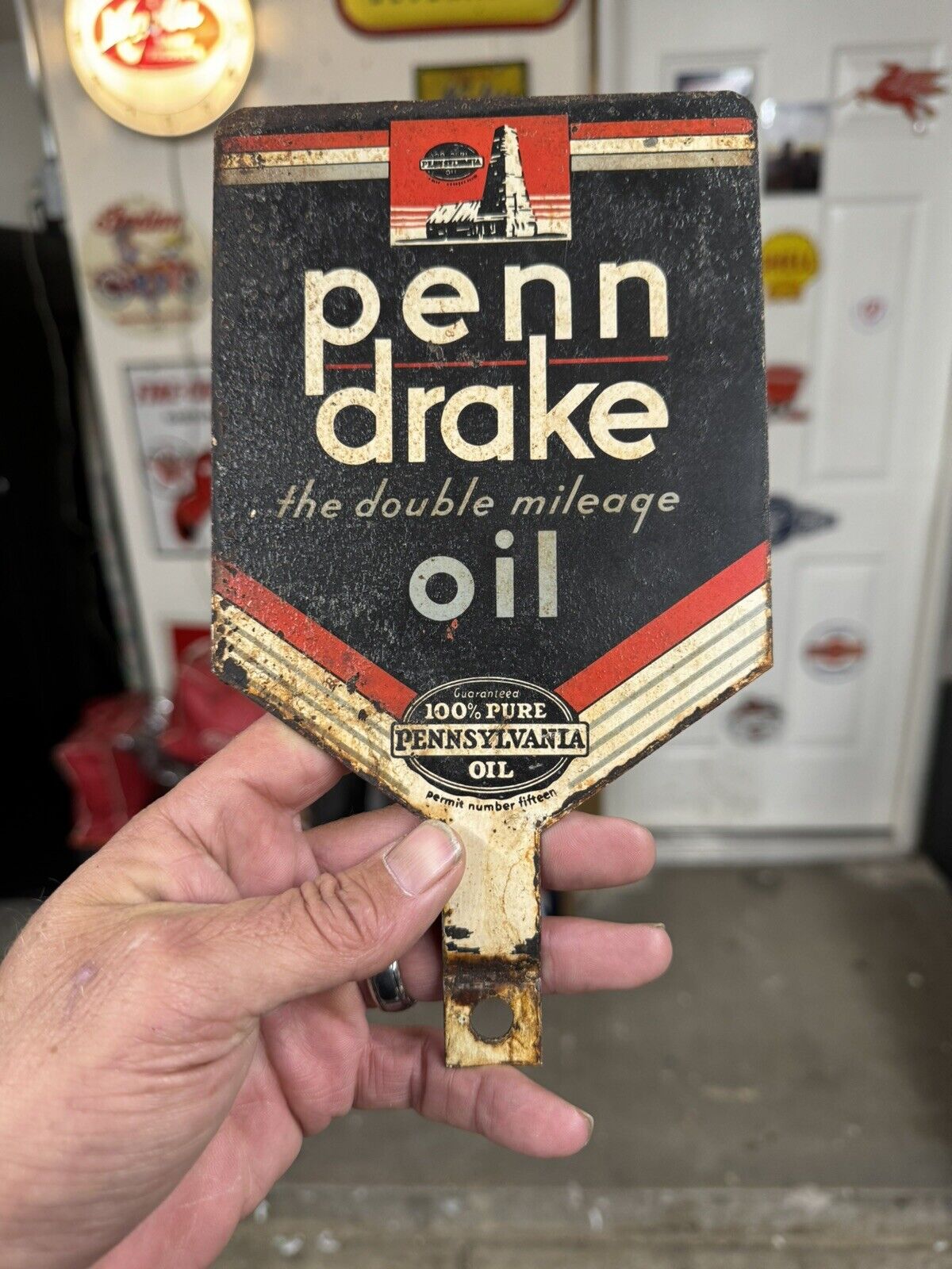 Super Rare Penn Drake oil lubester handle Sign
