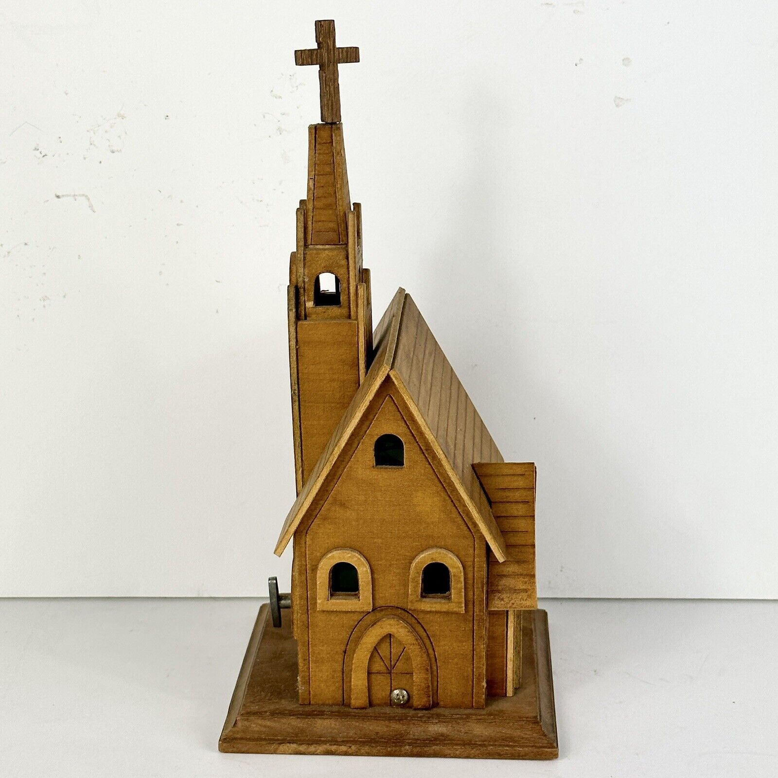 Vintage Berkeley Designs Wooden Church Wind Up Musical Amazing  Grace