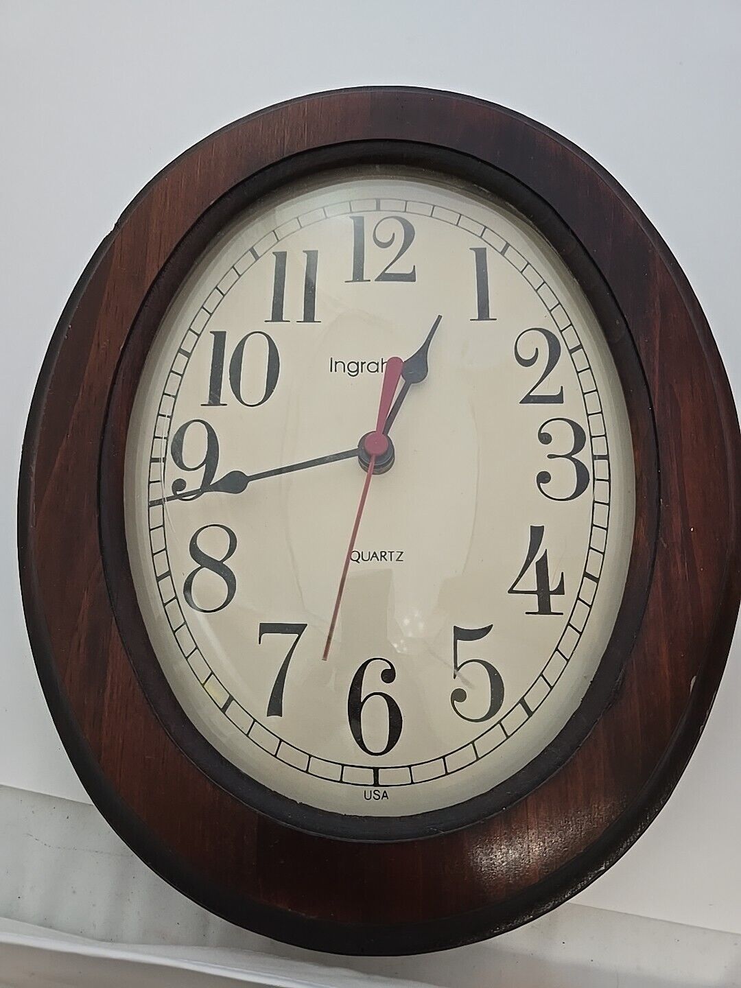 Vintage Ingraham wood oval Clock