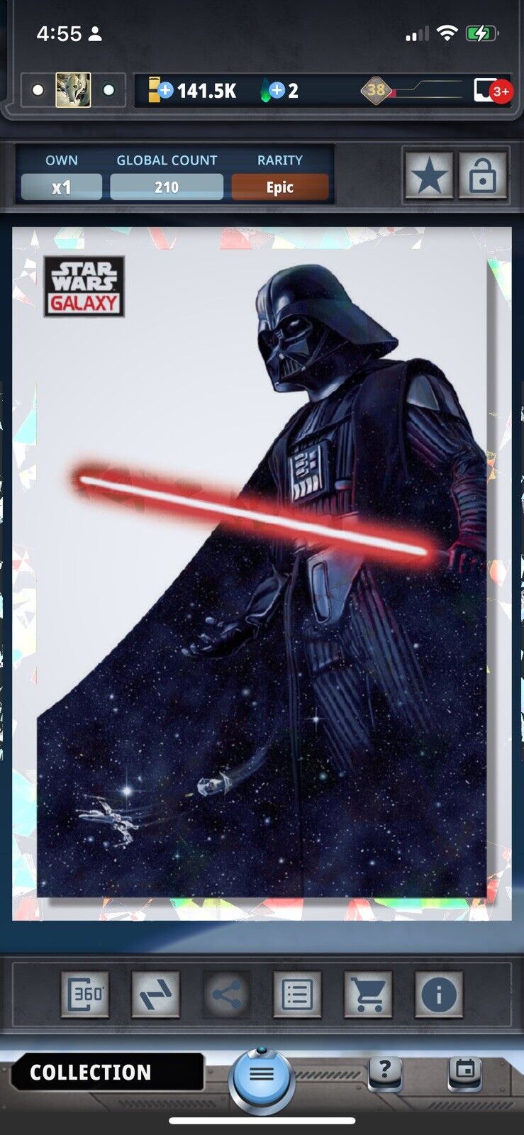 Star Wars Chrome Galaxy Digital Darth Vader Epic 2024 Dark Side (May The 4th)