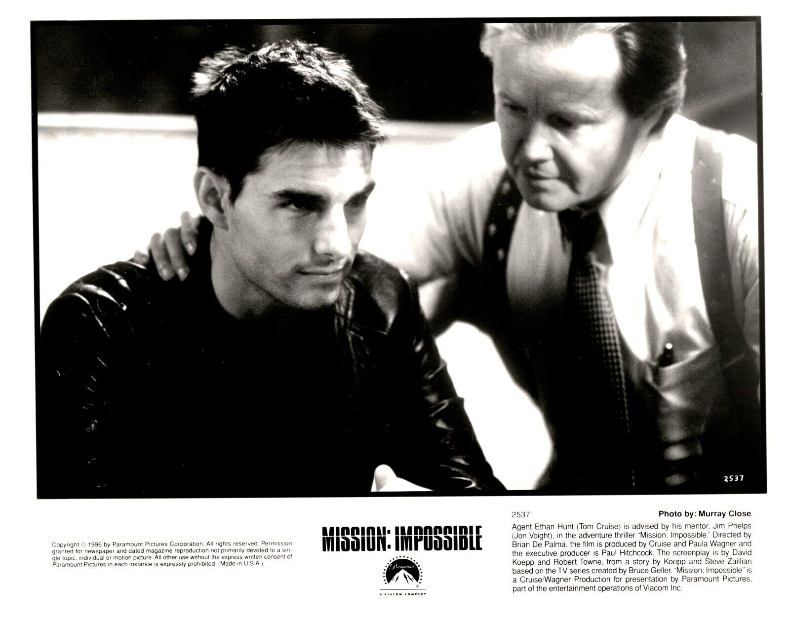 Tom Cruise Mission Impossible original photo #V8745