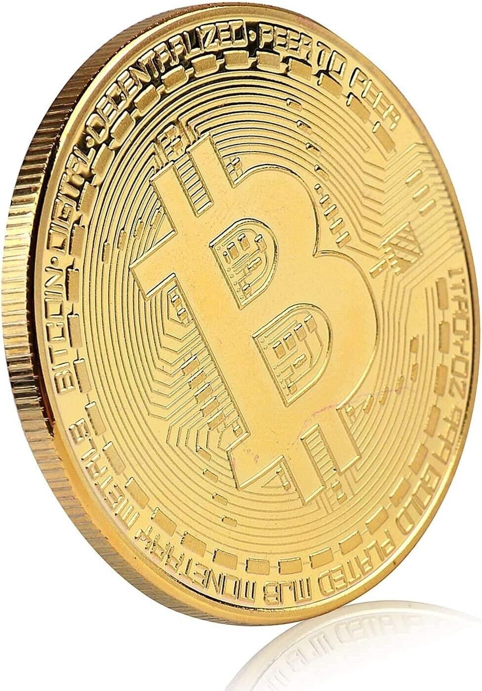 New Bitcoin Coin Souvenir  Physical Bitcoin Collection, Gold Color Great Gift