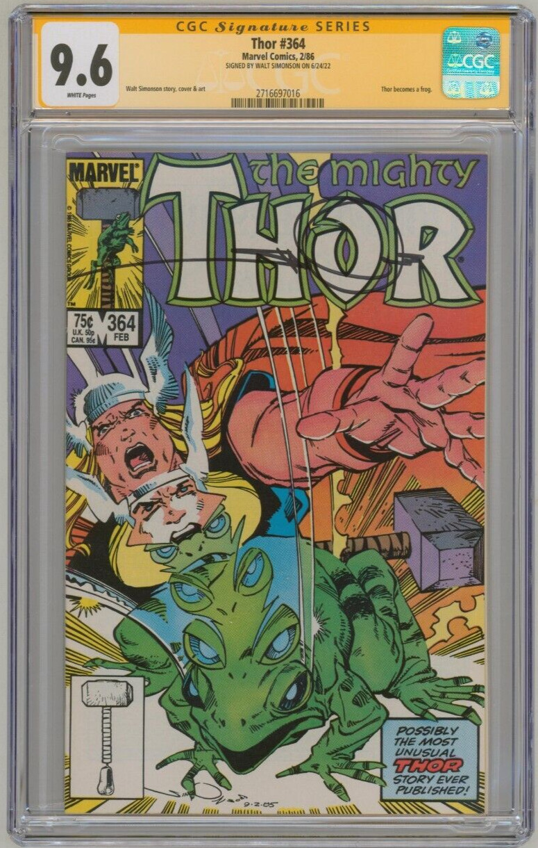 Thor #364 CGC SS 9.6 SIGNED Walt Simonson Cover Story & Art 1st Throg Thor Frog