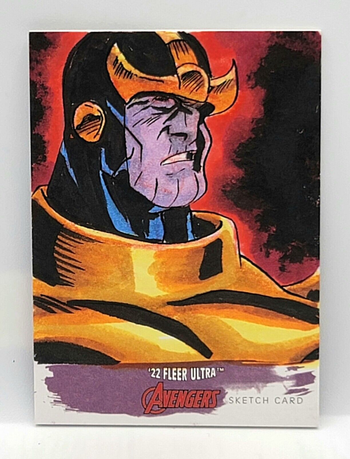 2022 Fleer Ultra Avengers Sketch Card Thanos By Ernest Romero