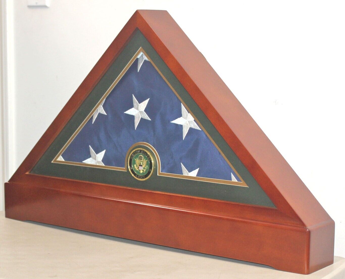 Memorial Flag Display Case Stand for 5 'X 9.5' a Burial/Funeral Flag for Veteran