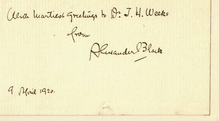 RARE “Picture Play” Alexander Black Signed 3X5 Card Dated 1920 COA