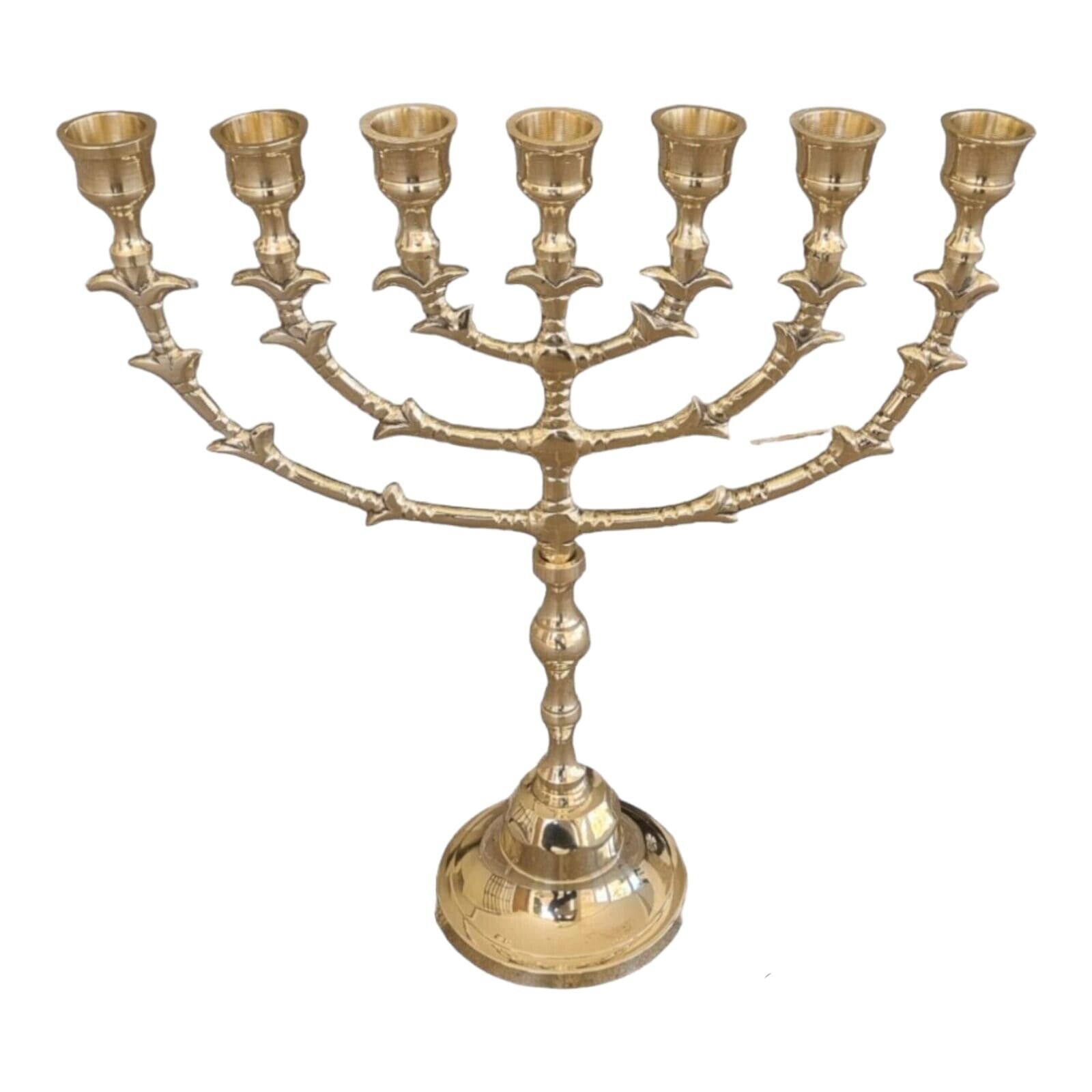 Amazing Classic Gold Jewish Menorah 7 Seven Branches 10