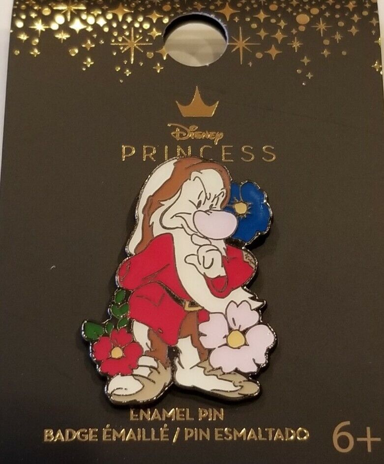 Loungefly Disney Snow White and Seven Dwarfs Grumpy Floral Enamel Pin NEW