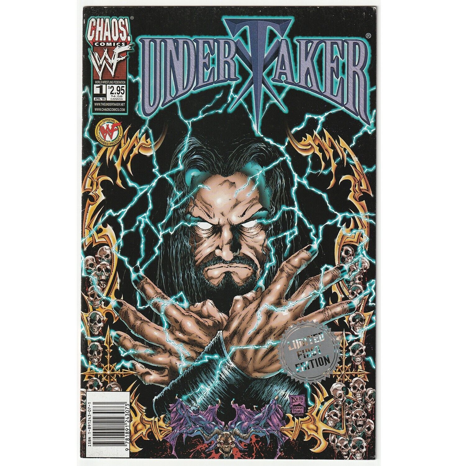 WWF Chaos Comics UNDERTAKER #1 Comic Book April 1999 Limited First Edition WWE
