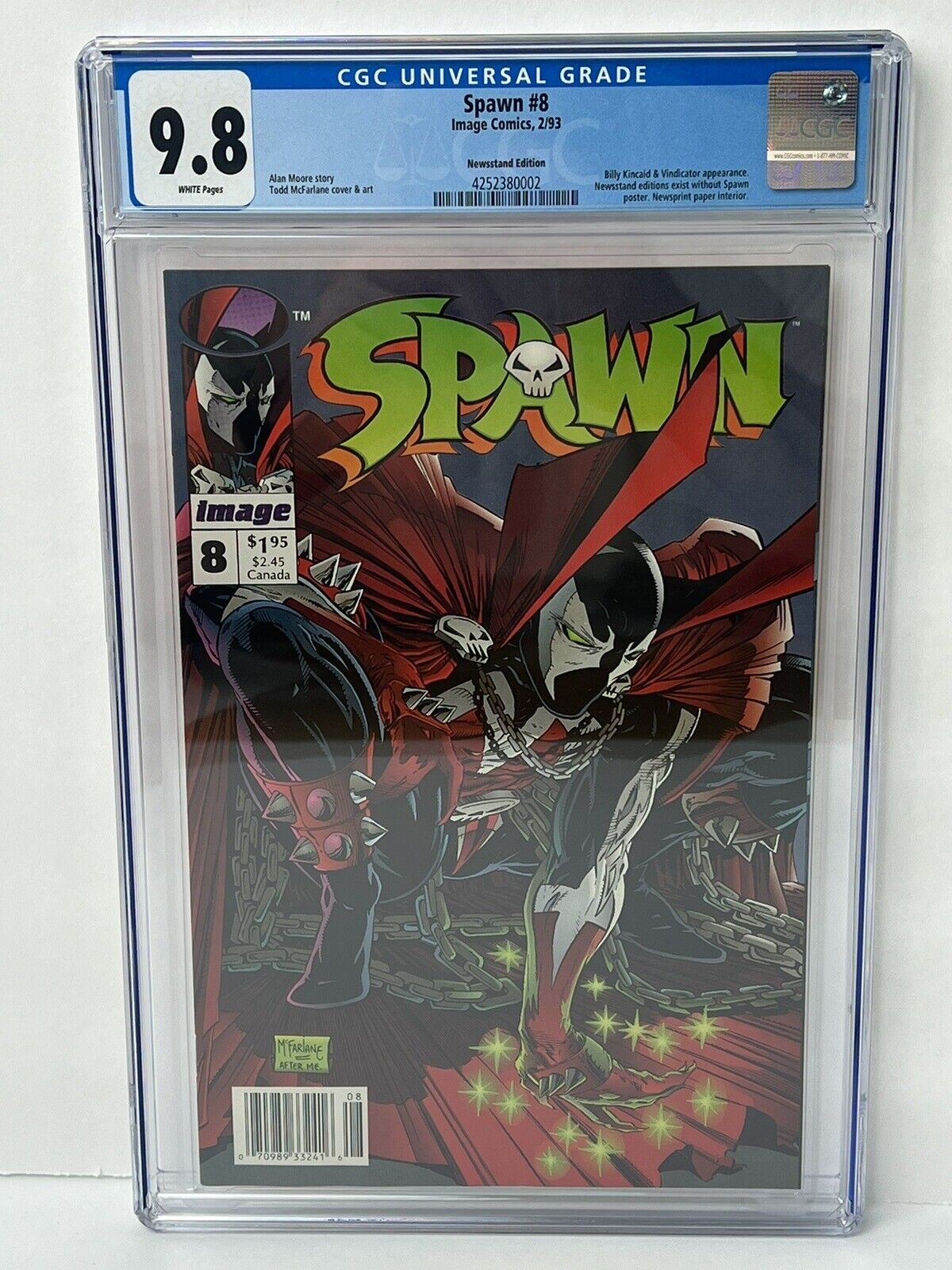 Spawn #8 Newsstand Edition Image Comics 1993 CGC 9.8 Vindicator Appearance