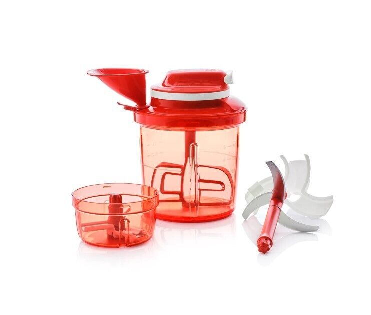 NEW Tupperware POWER CHEF SUPERSONIC CHOPPER SYSTEM Processor BOTH Large & Small