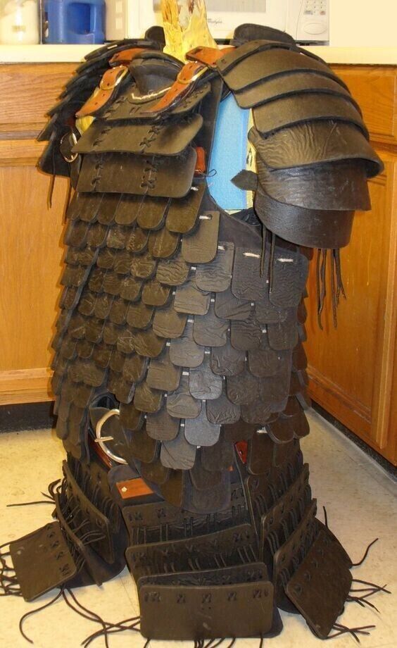 Halloween Leather Body Armor Medieval Samurai Japanese armor Larp Costume Armor