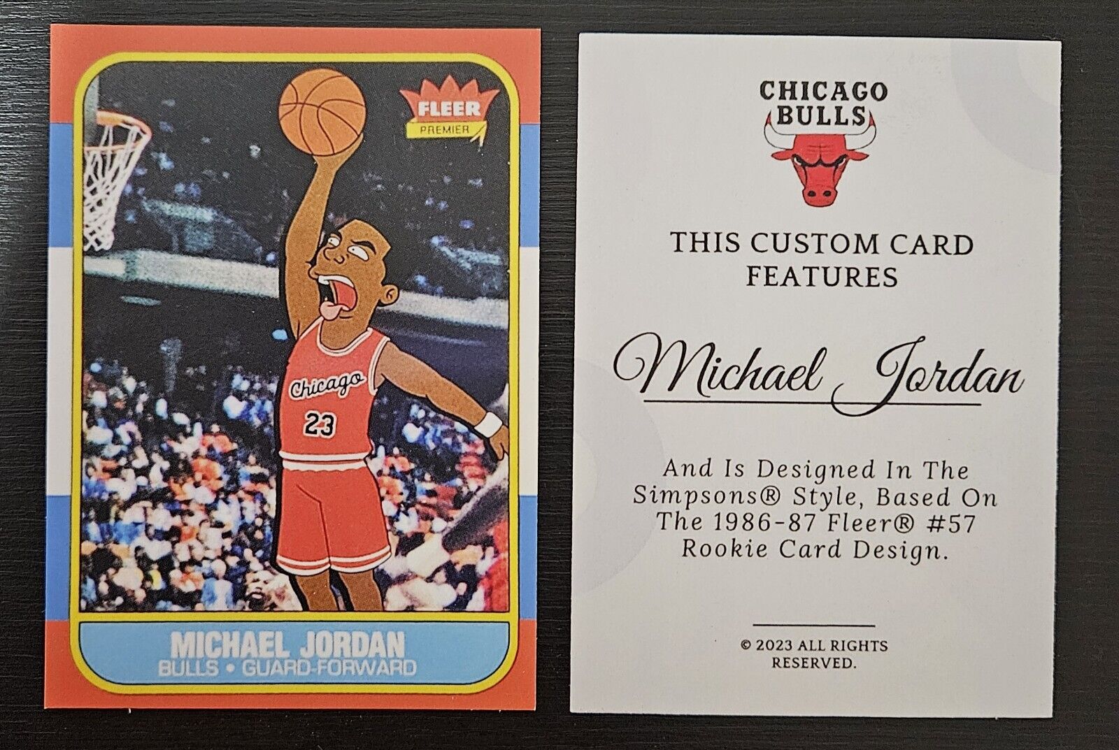 MICHAEL JORDAN Custom Art Simpsons Style Card