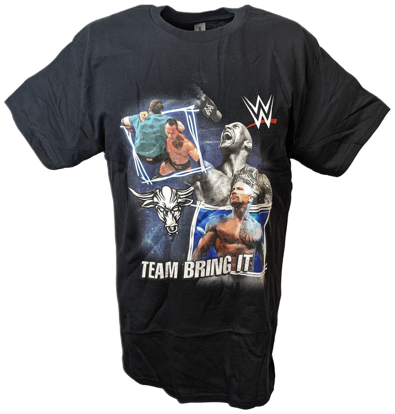 The Rock Team Bring It Superstars WWE Mens Black T-shirt