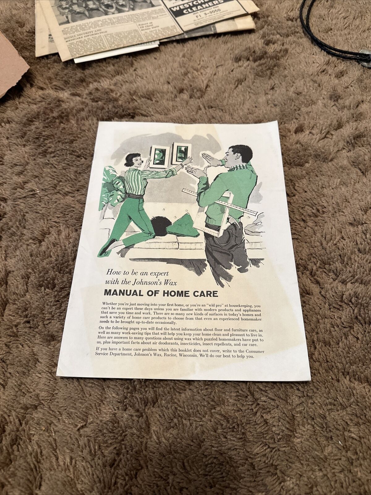 Vintage 1950-1960s ~ Johnson Wax Manual of Home Care ~ Booklet Pamphlet Booklet
