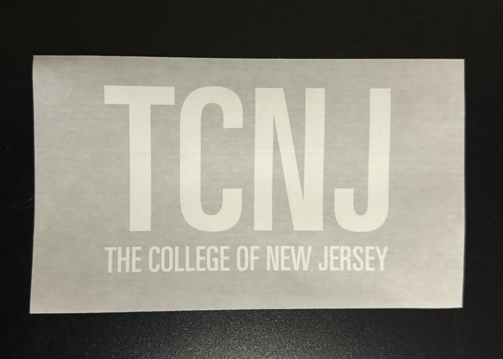 The College Of New Jersey TCNJ Window Sticker (For Inside Of Window) 7”x4.25”
